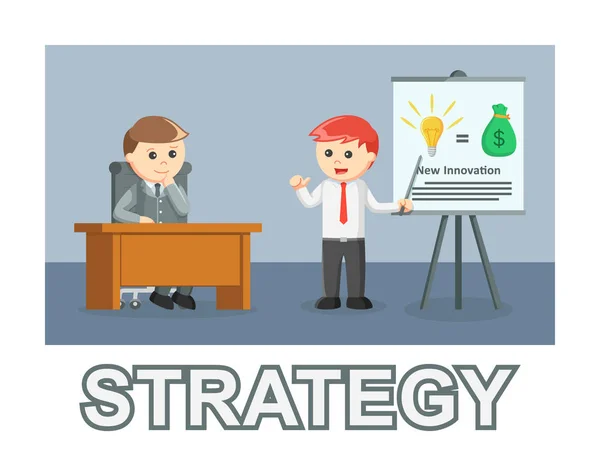 Forretningsmand Strategi Foto Tekst Stil – Stock-vektor