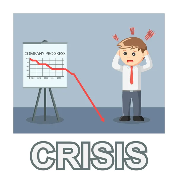 Empresário Crise Foto Texto Estilo —  Vetores de Stock