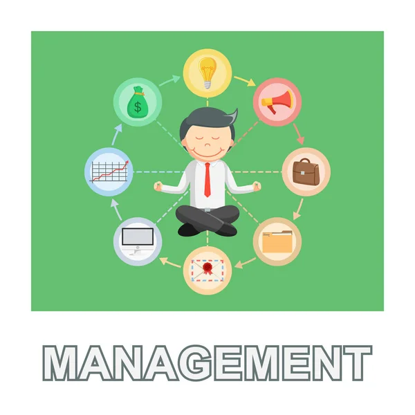 Businessman Management Photo Text Style — Stock Vector