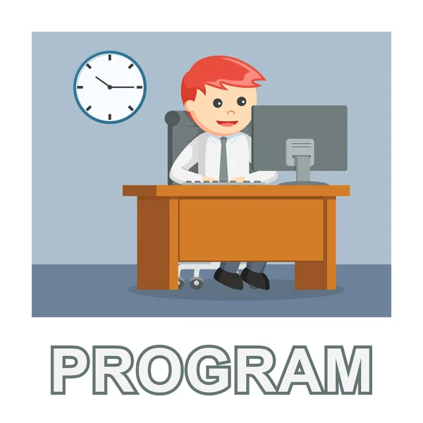 Businessman Program Photo Text Style — Stock Vector