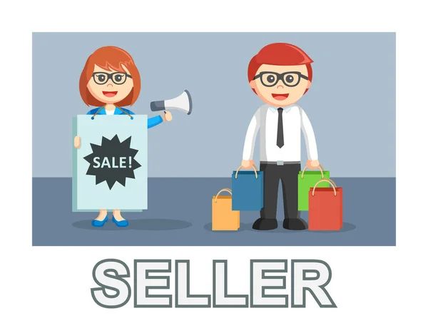 Business Seller Photo Text Style — Stock Vector