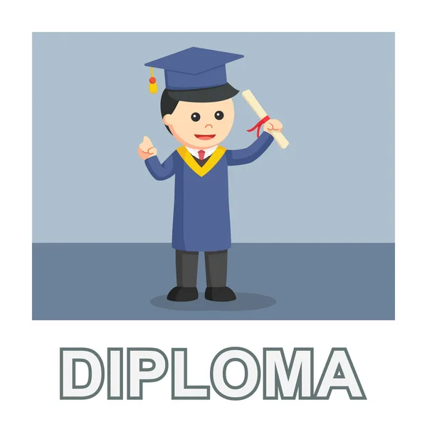Diák Főiskolai Diploma Fénykép Szövegstílus — Stock Vector