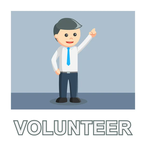 Businessman Volunteer Standing Pose — Stock Vector