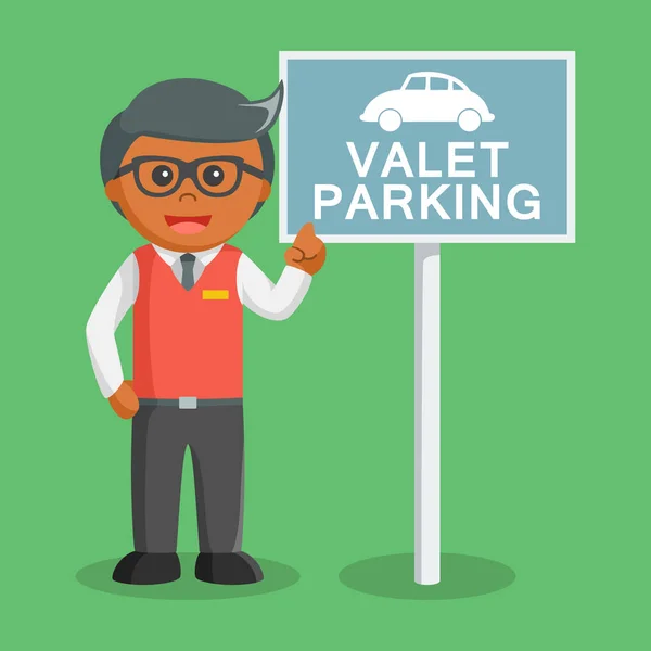 African Valet Parking Valet Sign — Stock Vector