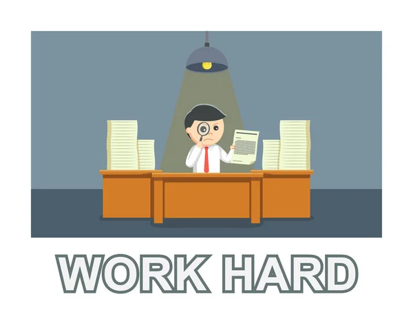 Business Man Work Hard Photo Text Style Стоковая Иллюстрация