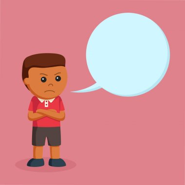 Afrikalı küçük çocuk belirtme çizgisi ile kızgın