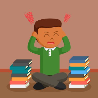 dışarı Afrika genç çocuk stresle okul kitapları