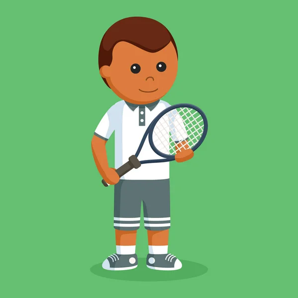 Afrikaanse Tennis Speler Vector Illustratie Ontwerp — Stockvector