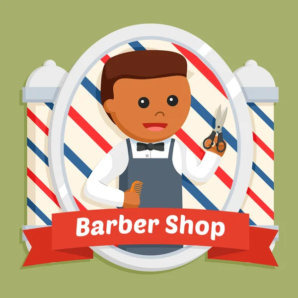 Barbero Africano Emblema — Vector de stock