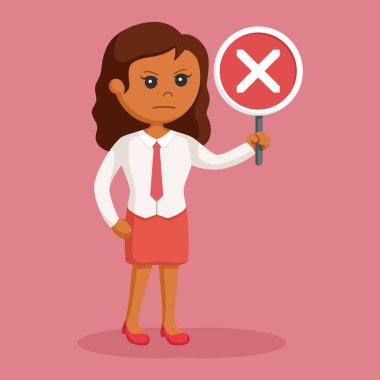 Afrika iş işareti çapraz kızla