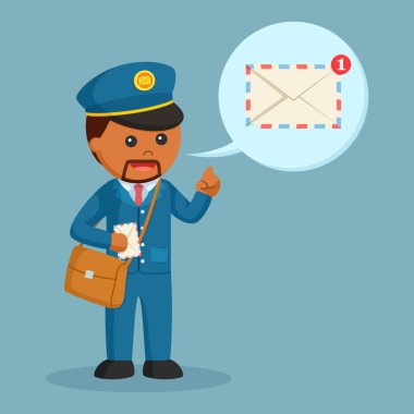 posta bildirimi belirtme çizgisi ile Afrika postacı