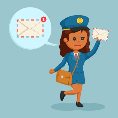 posta bildirimi belirtme çizgisi ile Afrika postwoman