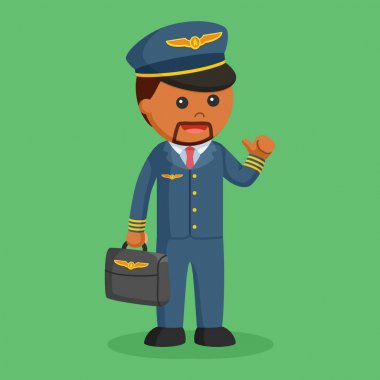 evrak çantası ile Afrikalı pilot