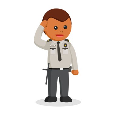 Selam vererek Afrika güvenlik görevlisi