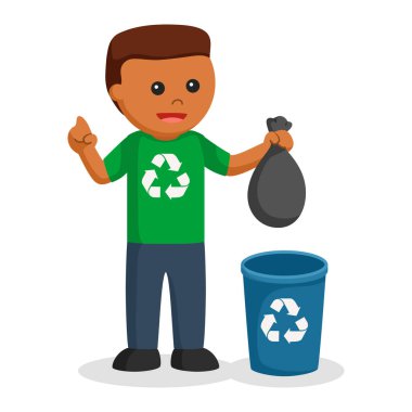 Afrika adam çevre aktivisti bin çöp koymak