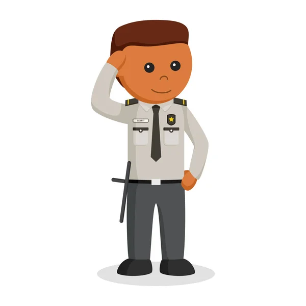 African Security Officer Giving Salute — Stock Vector