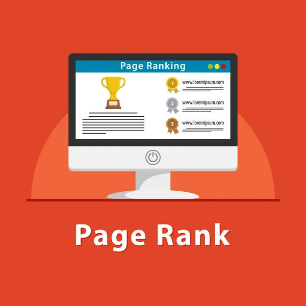 Ranking Páginas Seo Monitor — Archivo Imágenes Vectoriales