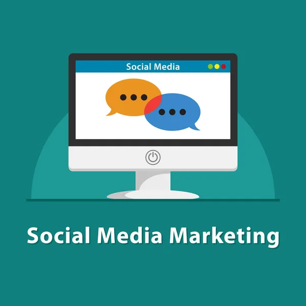 Seo Social Media Marketing Monitor — Wektor stockowy