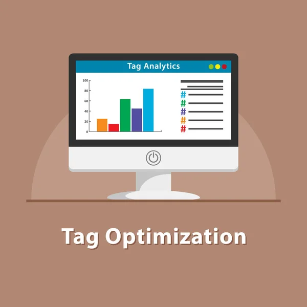 Seo Tag Optimierung Monitor — Stockvektor