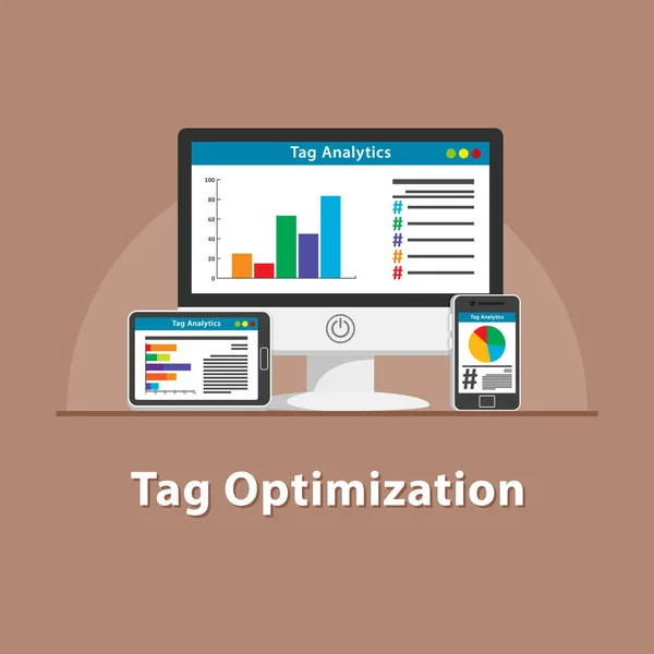 Seo Tag Optimalisatie Verschillende Apparaten — Stockvector