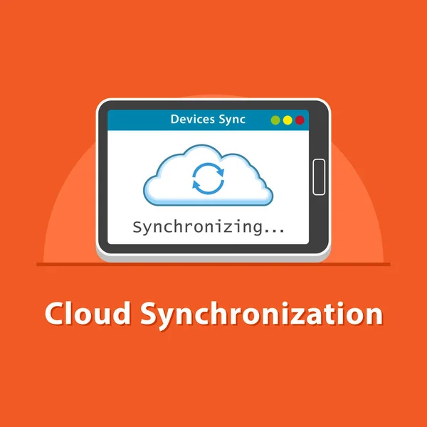 Sincronización Seo Cloud Tablet — Archivo Imágenes Vectoriales