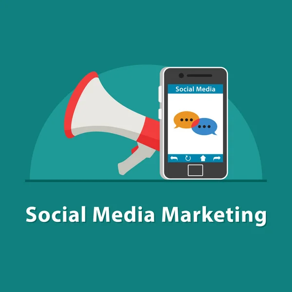 Seo Social Media Marketing Smartfonie — Wektor stockowy