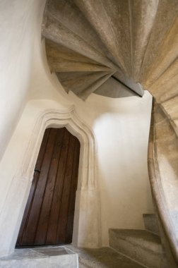 Graz, Avusturya - Haziran 2017: Çift Kişilik Spiral merdivenler (Doppelwendeltreppe) Graz, Avusturya. 