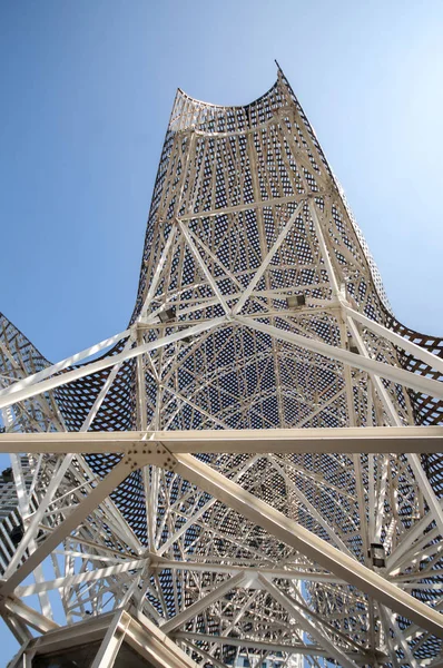 Szobrászat Barcelona Hal Vagy Peix Építész Frank Gehry Port Olimpic — Stock Fotó