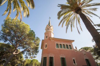 Park Guell, Barselona, İspanya, Ekim 2016 evde Anoni Gaudi