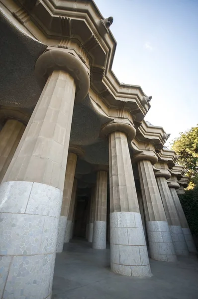 Barcelona España Septiembre 2017 Paseo Por Parque Guell Colonnaded Barcelona — Foto de Stock