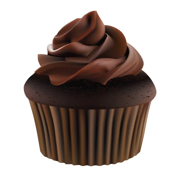 Chocolade cupcake vector — Stockvector