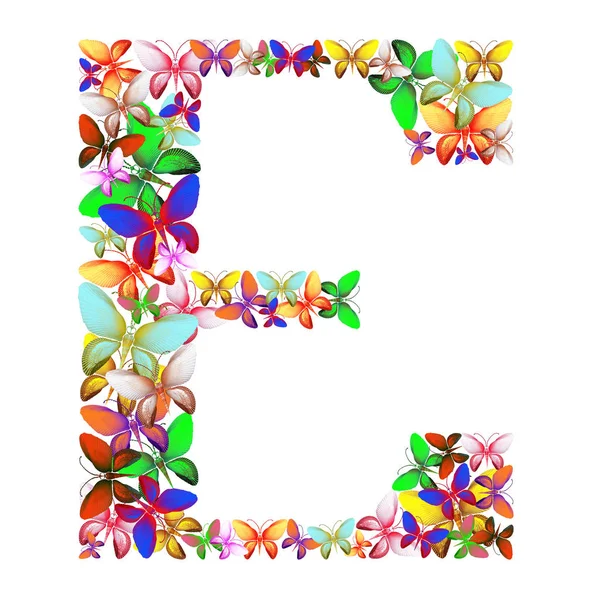 E의 다양 한 색상의 많은의 구성 — 스톡 사진