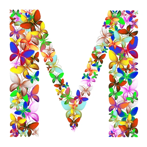 편지 M의 다양 한 색상의 많은의 구성 — 스톡 사진