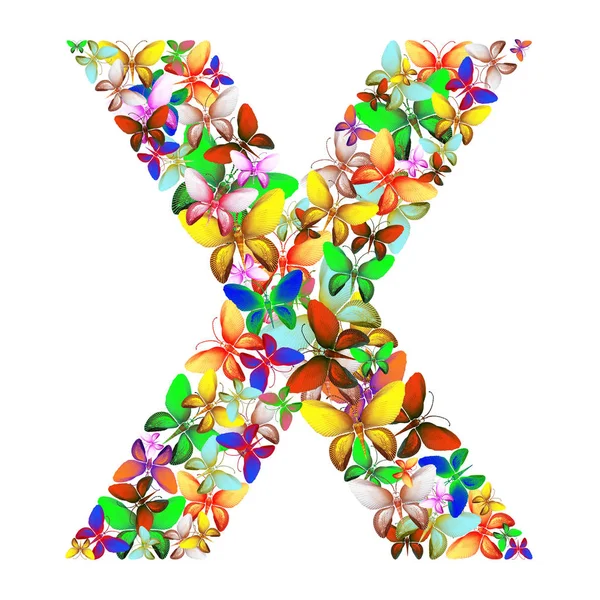 편지 X의 다양 한 색상의 많은 구성 — 스톡 사진