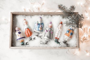 Yeni yıl veya Noel Kartpostalı kavramı.