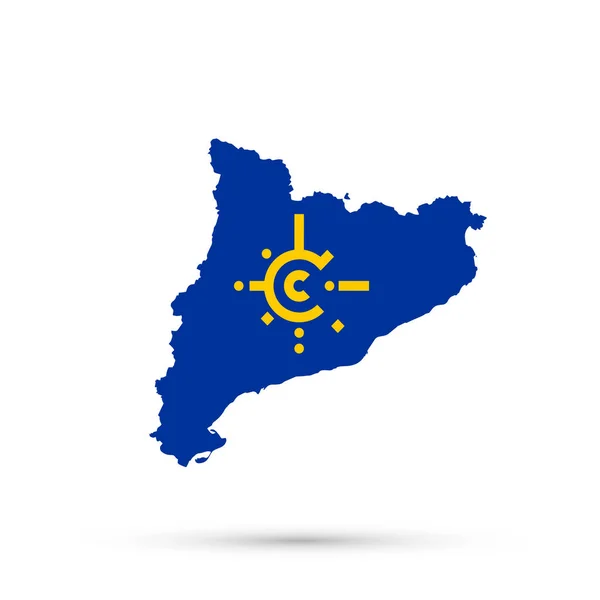 Mapa Katalánska v barvách vlajky centrální Evropské dohody o volném obchodu (Cefta), upravitelné vektorové. — Stockový vektor