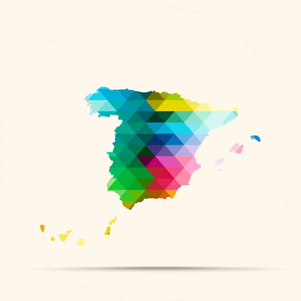 Latar belakang peta geometris abstrak Spanyol yang terdiri dari segitiga — Stok Foto
