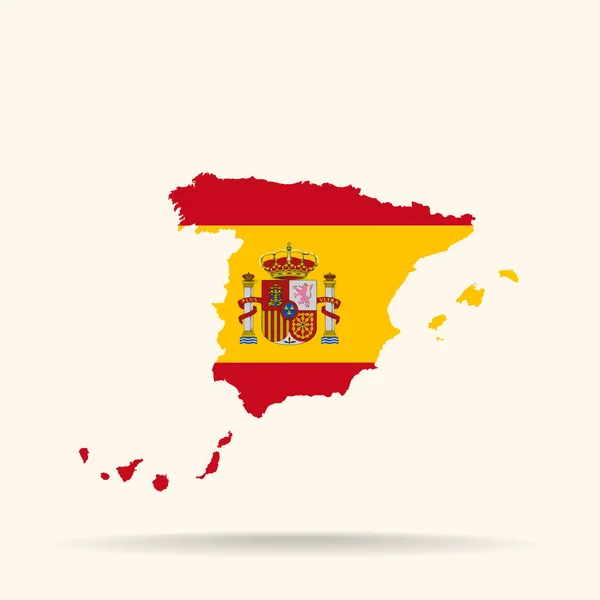 Mapa Španělska v barvách vlajky Španělska — Stock fotografie
