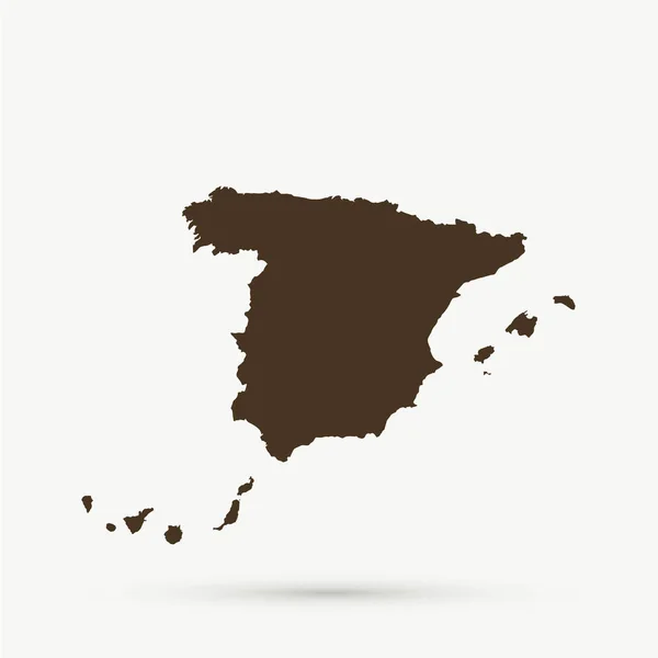 Brown Espanha Mapa Ilustração — Vetor de Stock