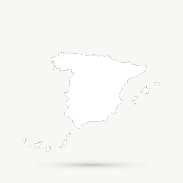 백색 스페인 지도 그림 — 스톡 벡터
