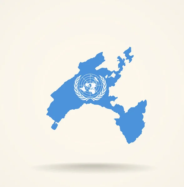 Mapa Kanton Vaud (Švýcarsko) v barvách vlajky Organizace spojených národů — Stock fotografie