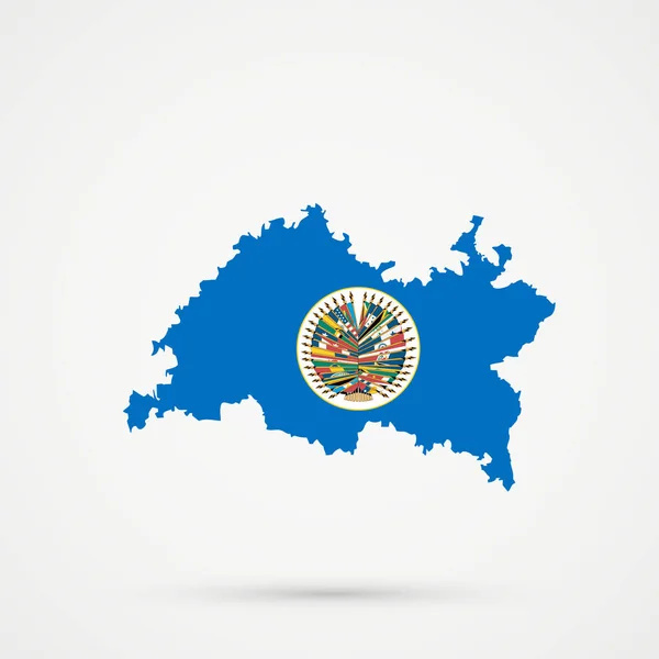 Tatarstan-Karte in der Organisation amerikanischer Staaten Flaggenfarben — Stockfoto