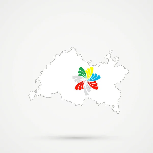 Tatarstan karta i Pacific Alliance flaggfärger — Stockfoto