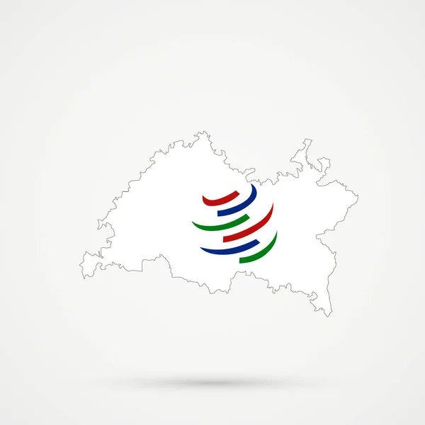 Tatarstan map in World Trade Organization (WTO) flag colors