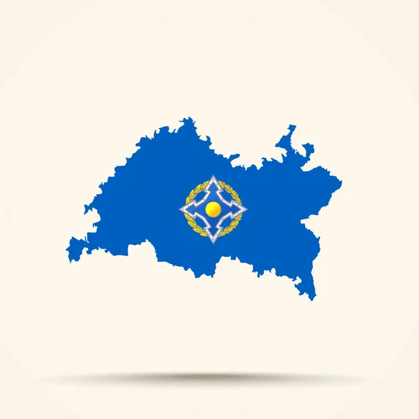Mapa de Tartaristán en el Tratado de Seguridad Colectiva Organización bandera colores — Foto de Stock