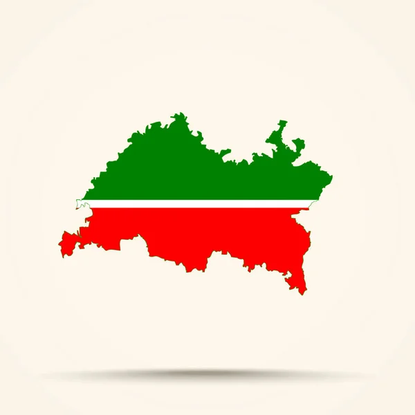 Карта Татарстані в кольори прапор Татарстану — стокове фото