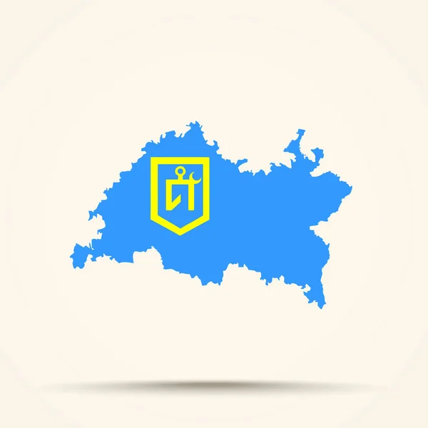 Map of Tatarstan in Idel-Ural State flag colors — Stockfoto