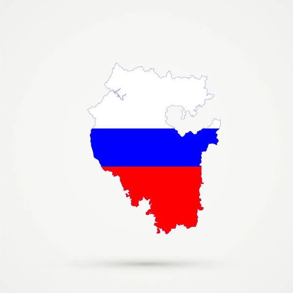 Carte du Bachkortostan en couleurs du drapeau russe — Photo