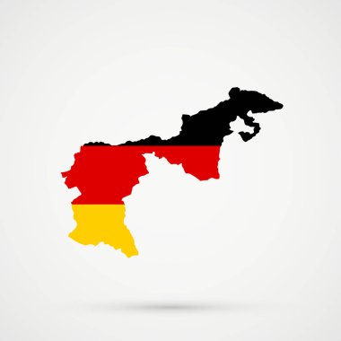 Almanya bayrak renkleri ve düzenlenebilir vektör haritasında Appenzell Ausserrhoden Kantonu (İsviçre) haritası.