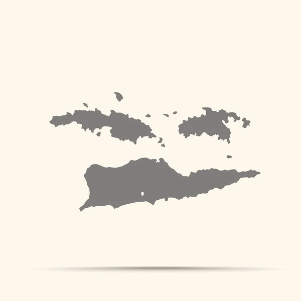 Grå Förenta Staterna Jungfruöarna Karta — Stock vektor